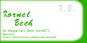 kornel bech business card